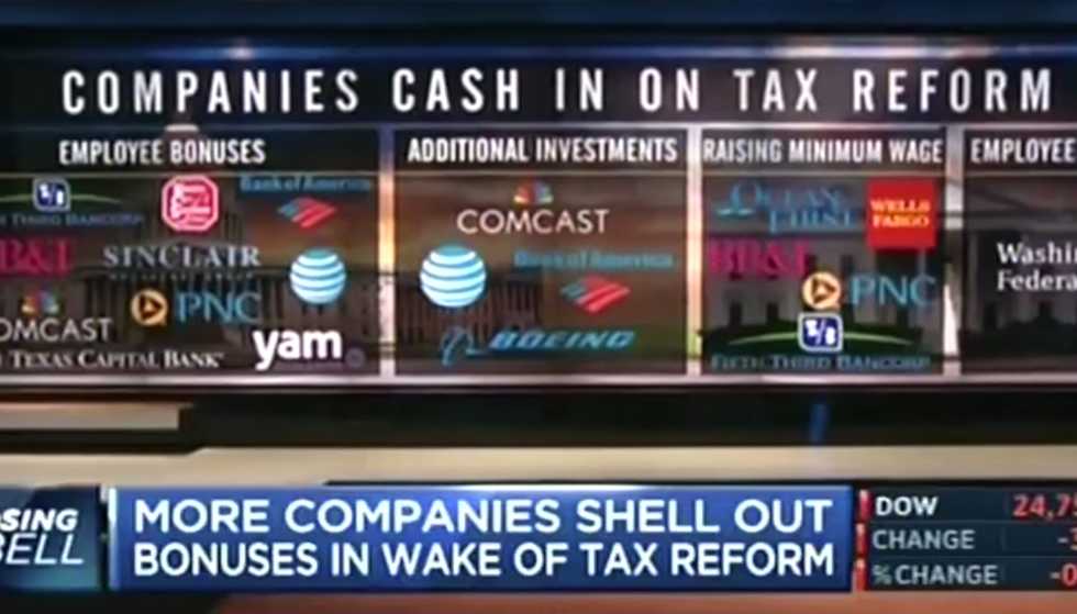 New video interweaves liberals bashing tax reform with news of company bonuses and raises