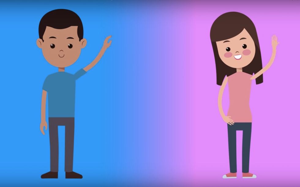 College says displaying a sign 'color-coded pink for girls and blue for boys' is a 'bias incident