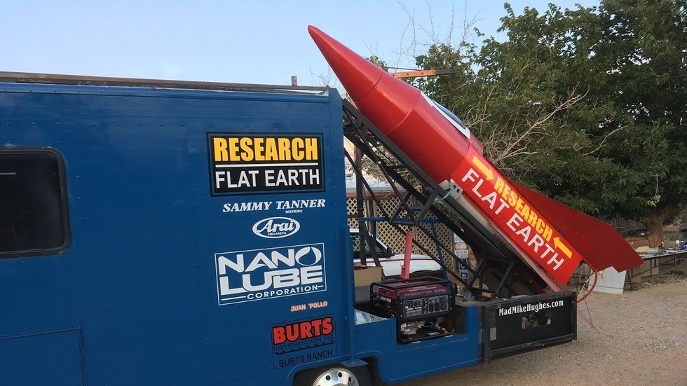 Mad Mike' Hughes will launch himself into orbit to prove the Earth is flat this February