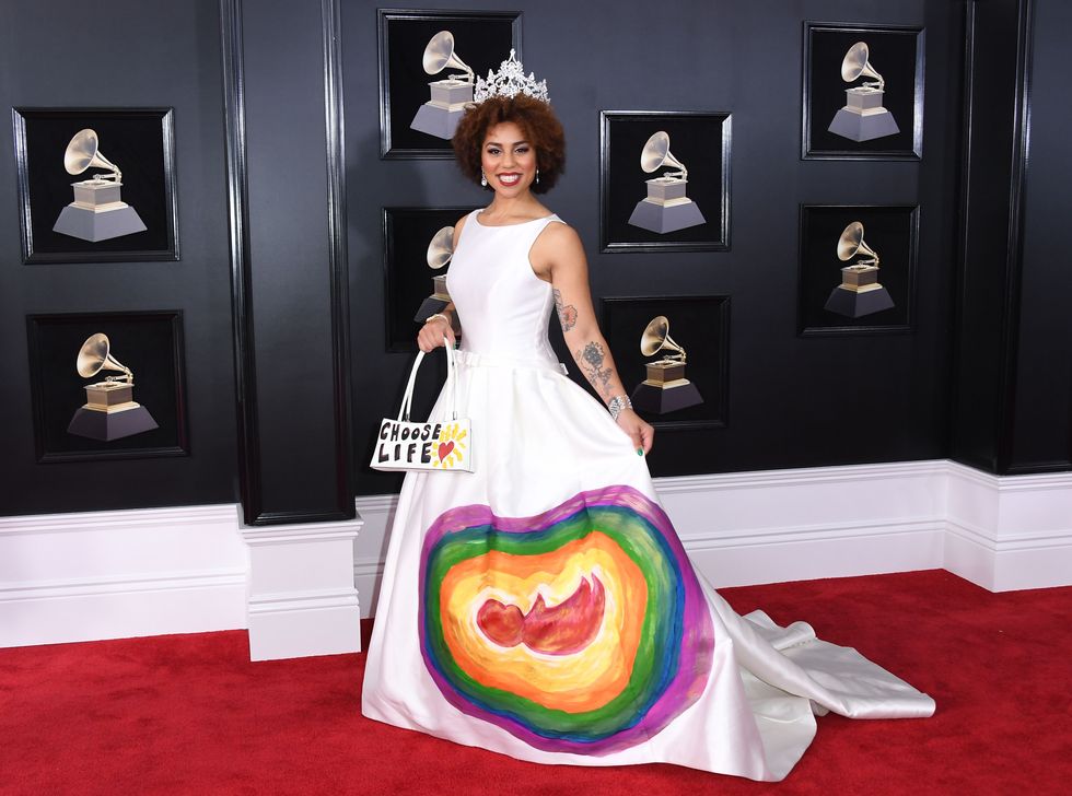 Joy Villa makes political statement with head-turning Grammys dress — this time about abortion