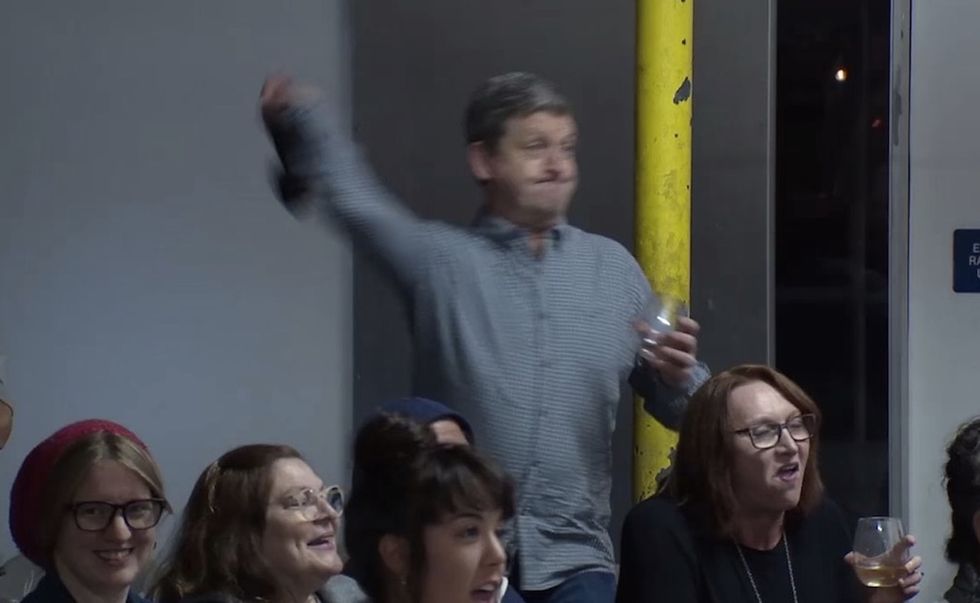 Trump opponents gathered to throw shoes at TV screen during his SOTU speech: 'I needed the therapy