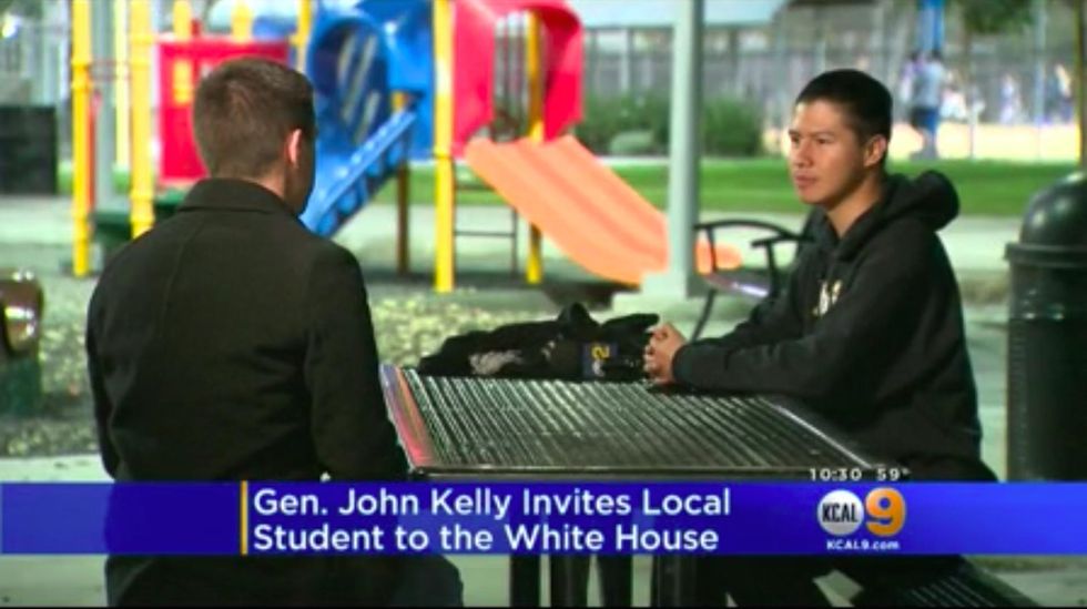 Student who filmed teacher's viral anti-military rant is raising money for a visit to the White House