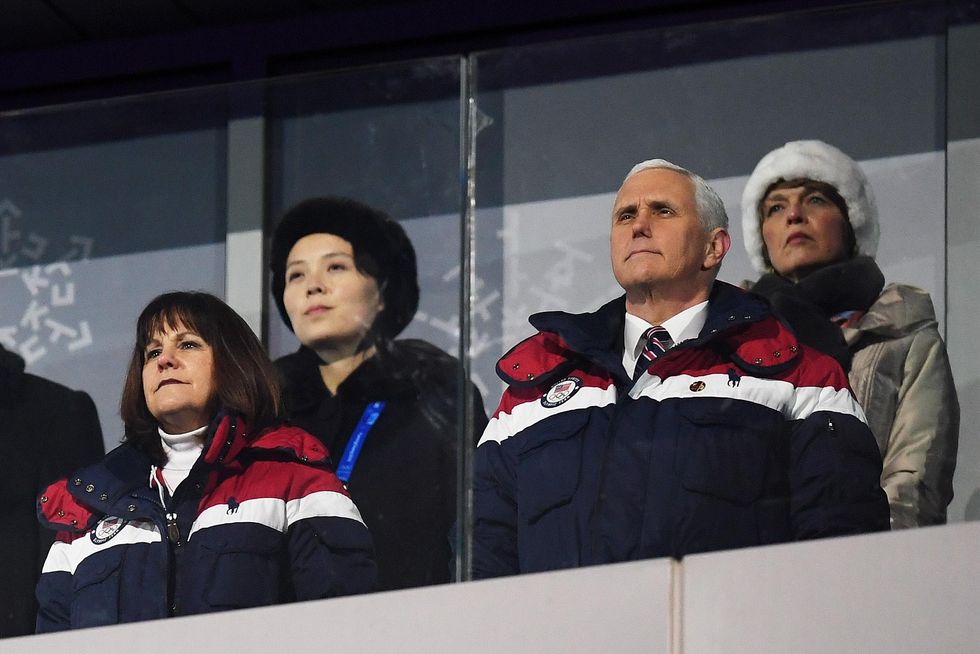 Mike Pence stood near Kim Jong Un's sister at Olympic ceremonies — see the death stare she gave him