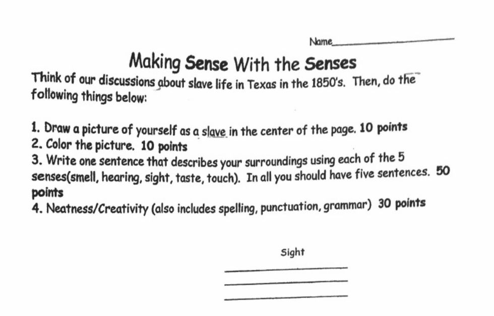 Texas middle school teacher gives students assignment to draw and color themselves as 'slaves