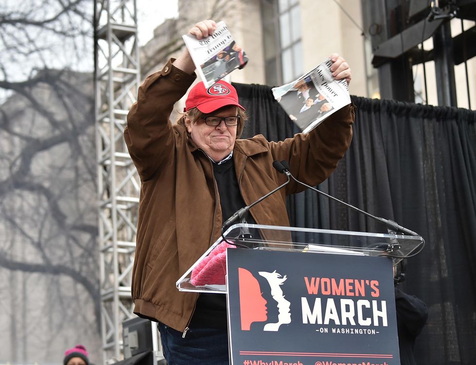 Michael Moore attended anti-Trump 'not my president' rally allegedly organized by Russian operatives
