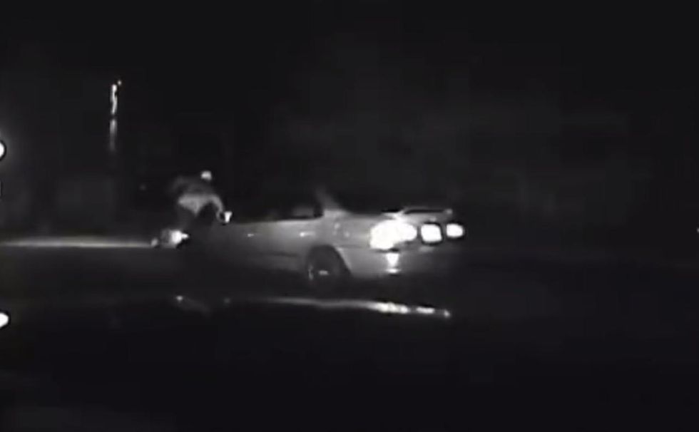 Police chase suspect manages to hit himself with his own car. How you ask? Well, there's video.