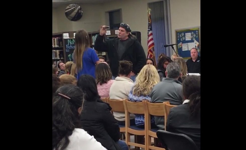 Man gets in student's face, pulls out apparent knife at board meeting to show lax school security