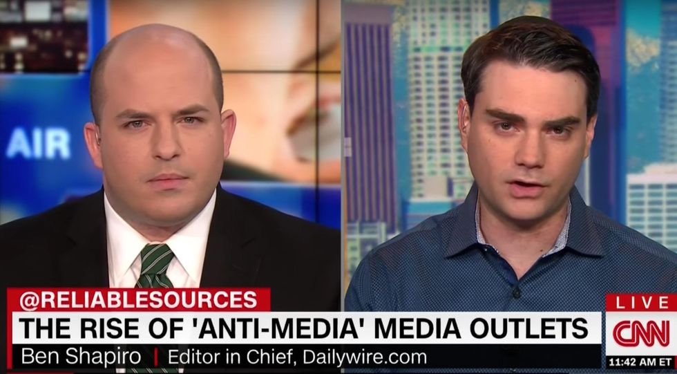 WATCH: Ben Shapiro schools CNN's Brian Stelter on 'absolutely egregious' bias infecting mainstream media