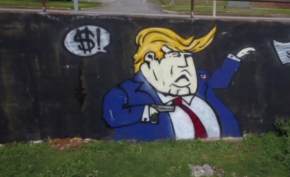 Graffiti of Trump shooting students stuns city: 'All of the red coming out of the bodies was blood