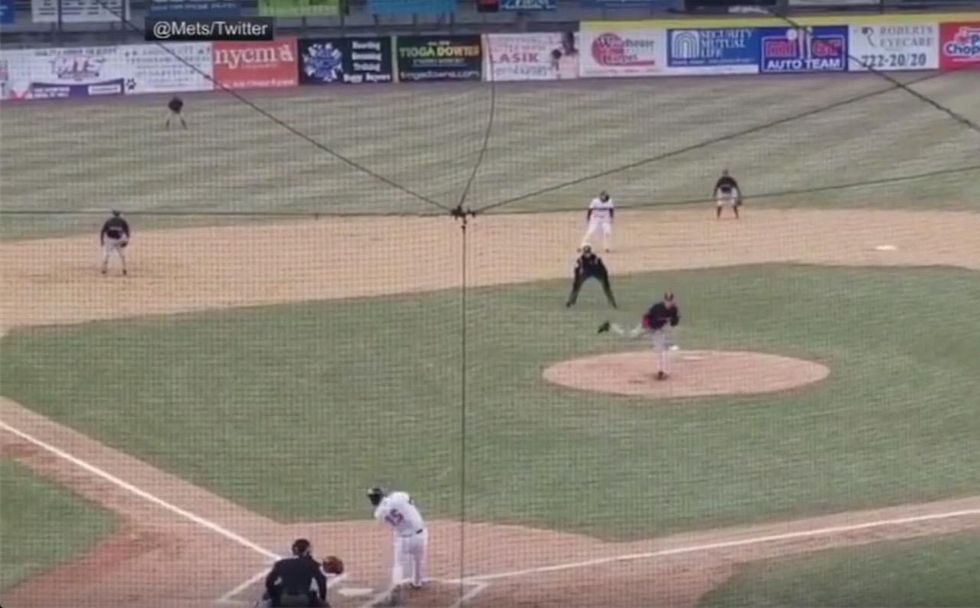 Tim Tebow steps up to the plate, takes first swing in his first AA at-bat — and the crowd goes nuts