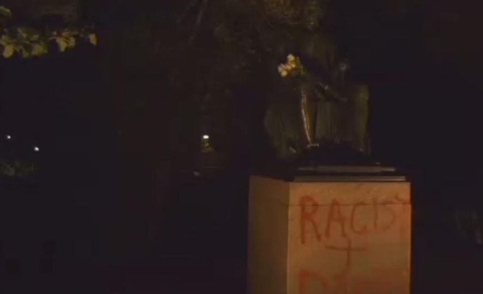 'Racist + Rapist': Thomas Jefferson statue vandalized on his 275th birthday — at college he founded