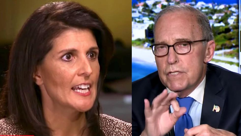 Kudlow says Nikki Haley was 'confused' on Russian sanctions - here's her fierce response