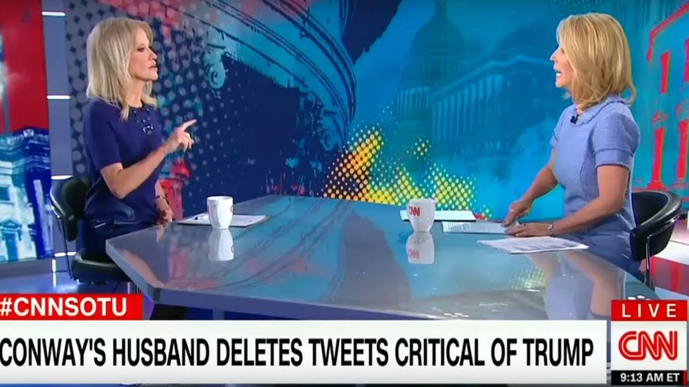 Claws come out when CNN host asks Kellyanne Conway about her husband’s anti-Trump tweets
