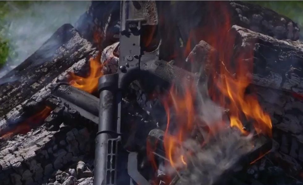 Democrat burns rifle in campaign ad: 'Donald Trump's loyal soldiers ... exploit guns and God