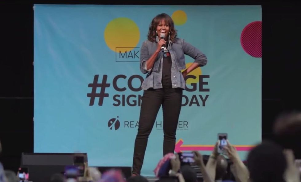 Michelle Obama tells high schoolers her 'forever first lady' status shows they also can succeed