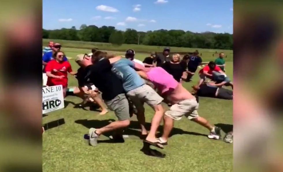 All-out brawl ... at a cornhole tournament fundraiser? Sadly, yes: 'Alcohol and beanbags do not mix