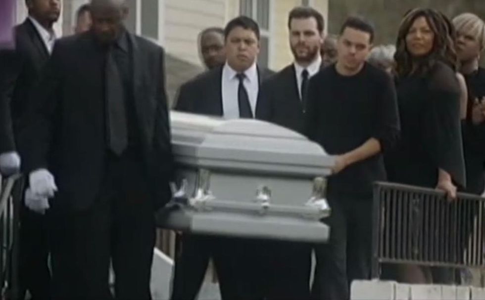 ICE agents portrayed as arresting pallbearer — as he carries uncle's coffin from church — on TV show