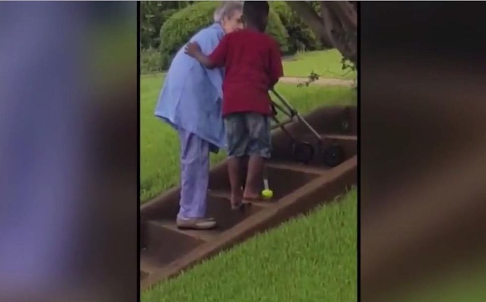 WATCH: What young boy does for elderly woman about to walk up steps alone might just make your day