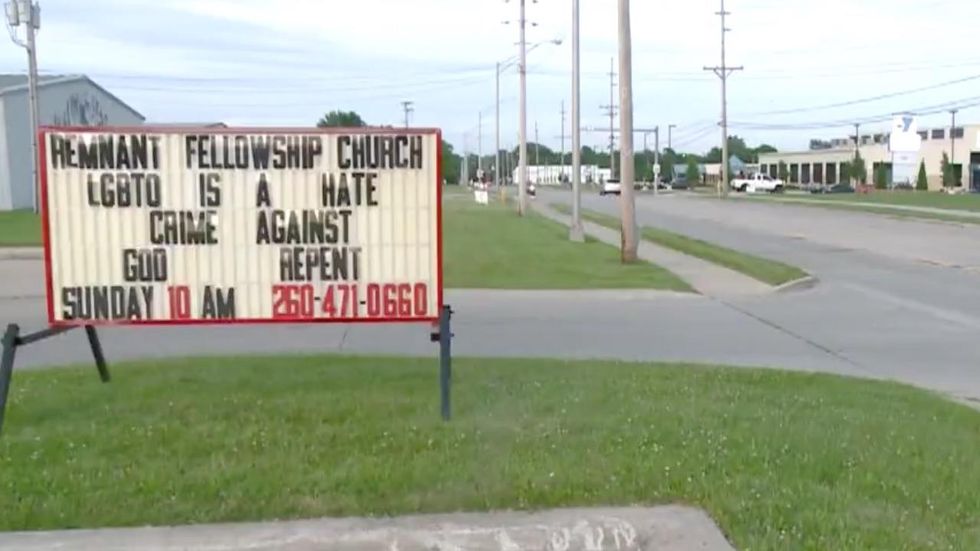 Landlord evicts Indiana church that posted sign saying, 'LGBTQ is a hate crime against God. Repent."