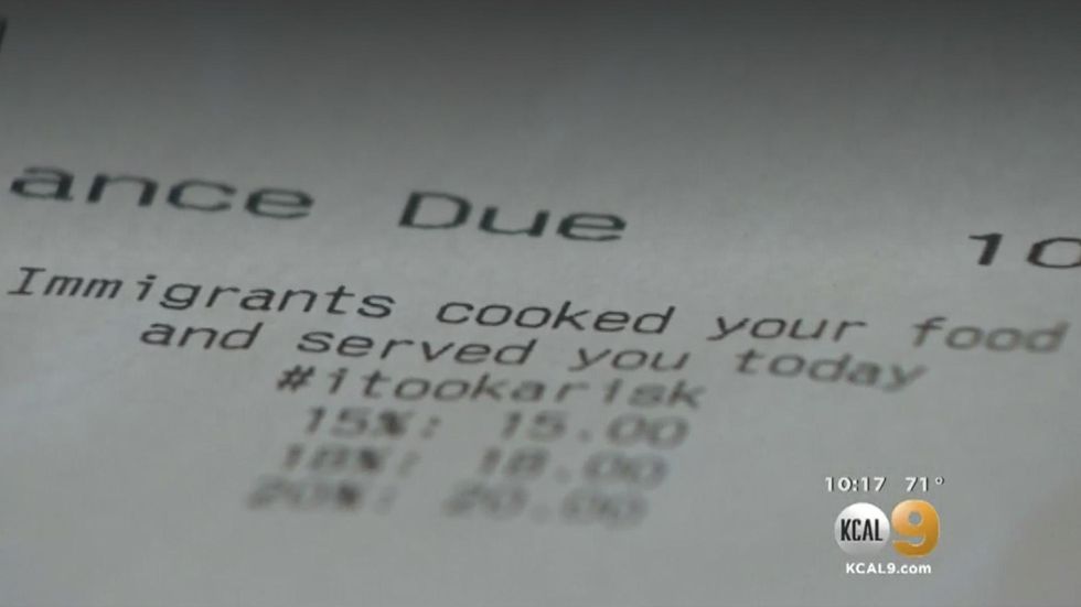 Top Chef' contestant prints message about immigrants on his customers' receipts