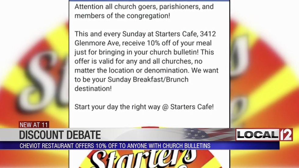 Restaurant offers churchgoers 10 percent off coupons. Here’s how atheists ruined it.