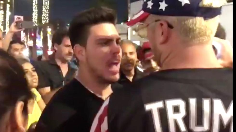 VIDEO: Vicious brawl breaks out over Trump's star on Hollywood Walk of Fame