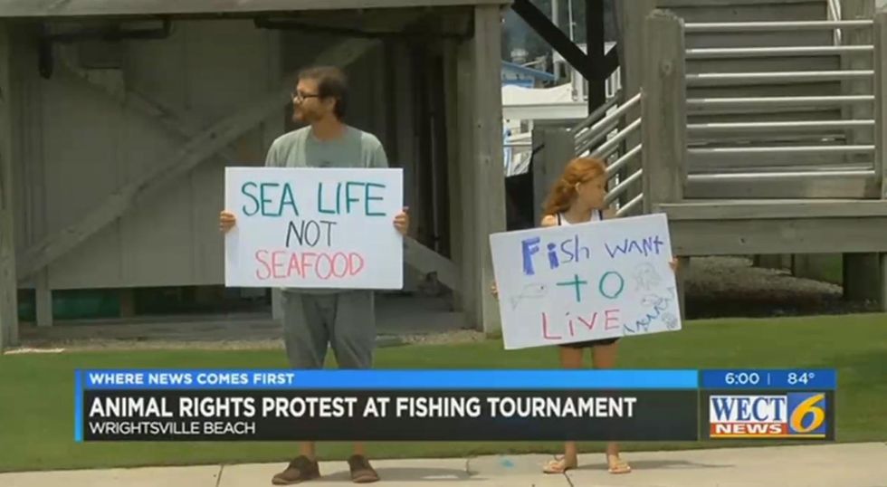 Outraged vegans hold 'Vigil for Fish' to protest fishing challenge: 'Look at it from the fish's POV