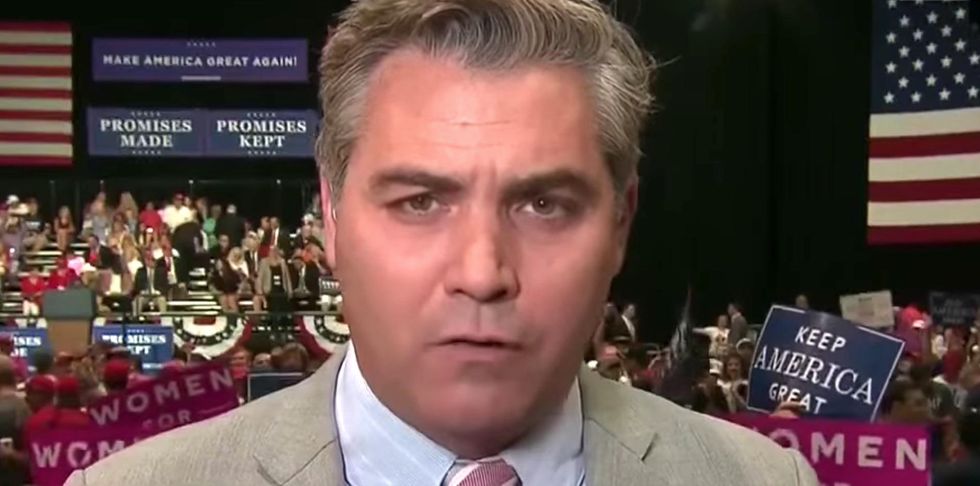 Jim Acosta gets heckled by huge crowd at Trump rally — while he's on air