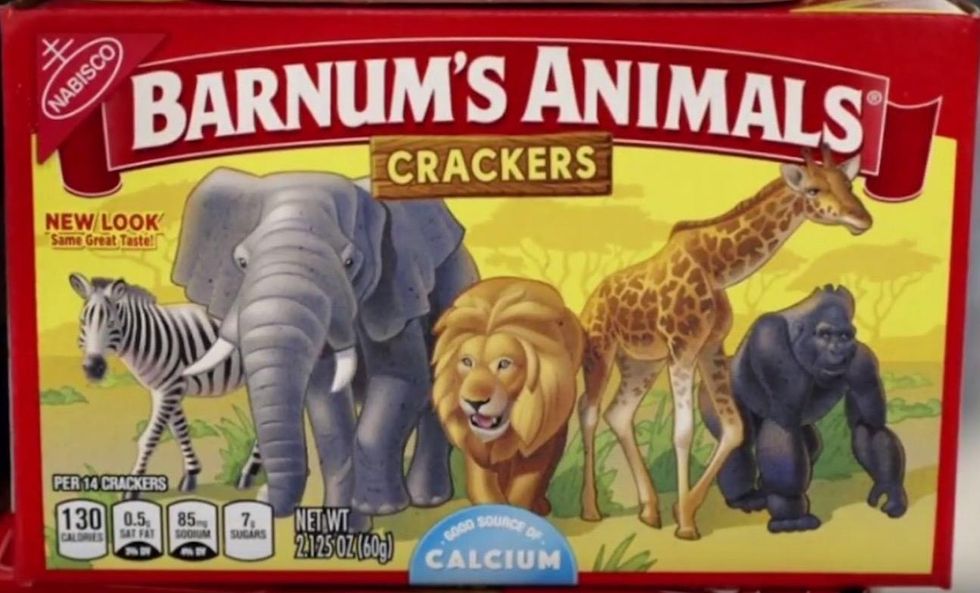 PETA protests 'egregious cruelty' circus animals suffer. So iconic animal crackers box gets changed.