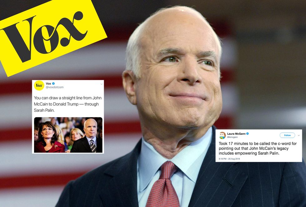 Vox wastes no time trashing John McCain after his death. The backlash is brutal and swift.