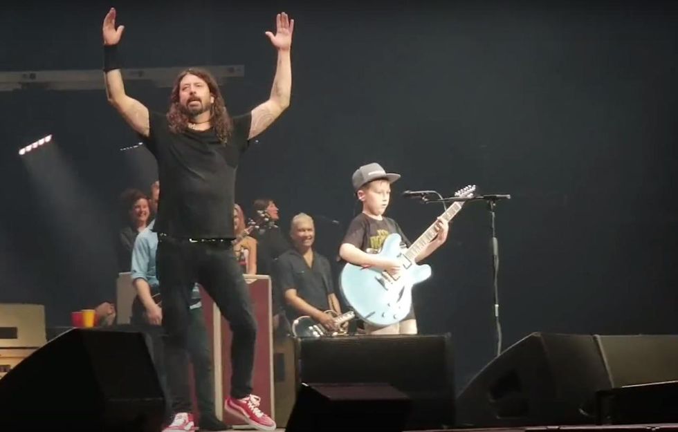 Kid who shredded onstage with Foo Fighters uses his newfound fame in a way that'll get you cheering