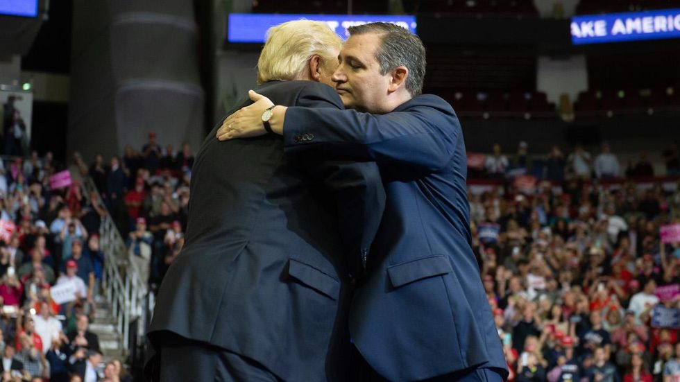 TX-Sen: President Trump pumps up his base for 'Beautiful Ted' Cruz at packed MAGA rally in Texas