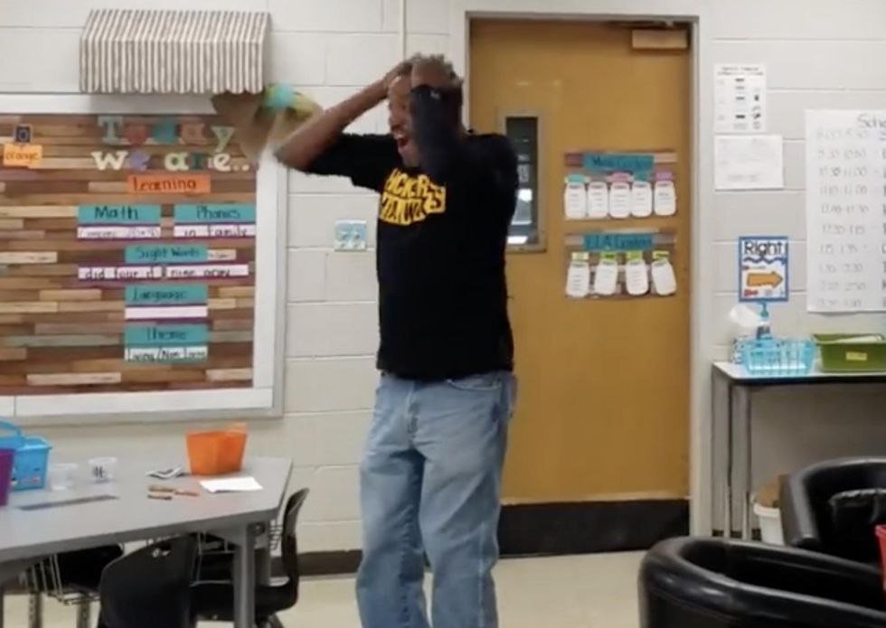 School's deaf custodian gets moving surprise from students for his birthday