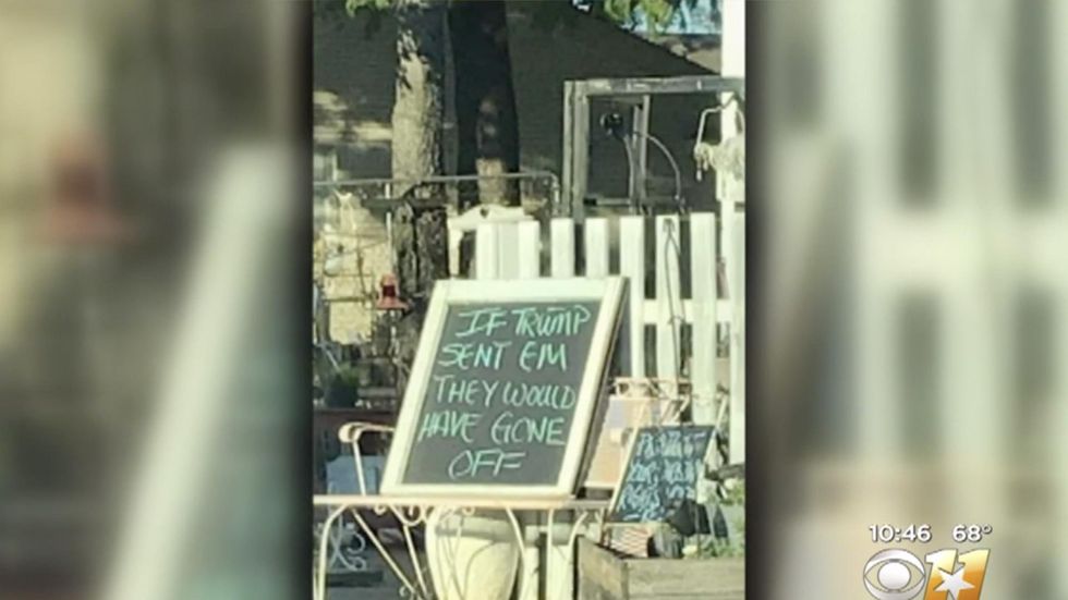 Fed-up shop owner under fire over store sign about pipe bombs to Democrats: 'We need to lighten up