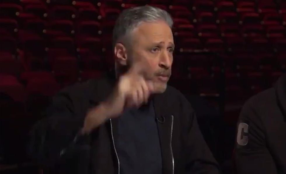 Jon Stewart blasts 'narcissism,' 'ego' of journalists who punch back at Trump: 'How dare you, sir!