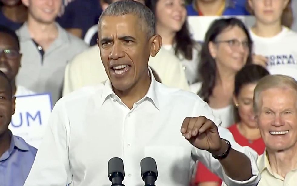Obama mocks Trump, says sending troops to border is a 'political stunt