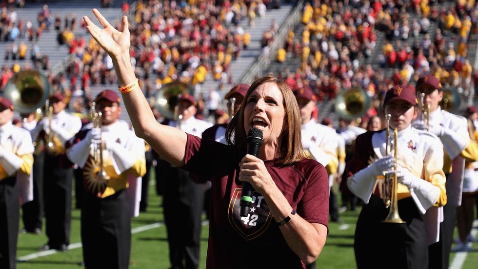 Arizona US Senate race: McSally belts out national anthem, Sinema does coin toss at ASU game