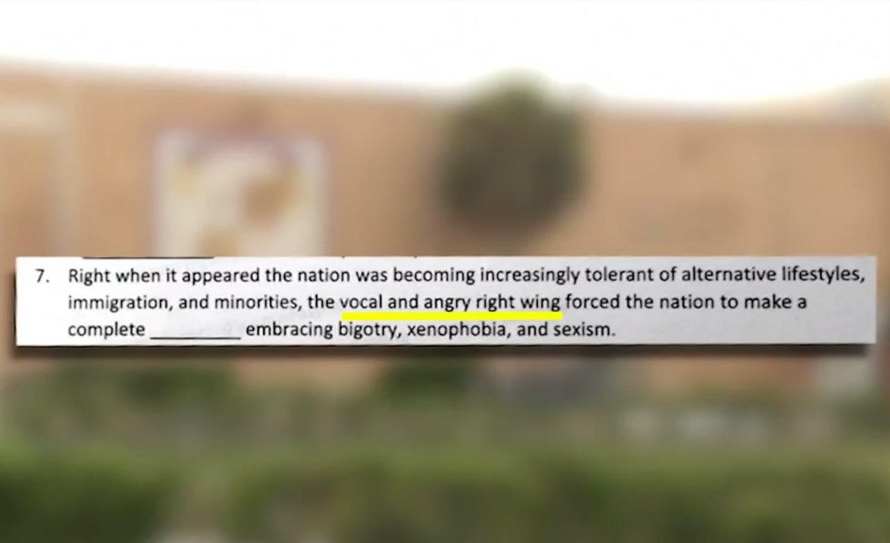 'Vocal and angry right wing': HS vocabulary quiz slams conservatives — and parents aren't happy
