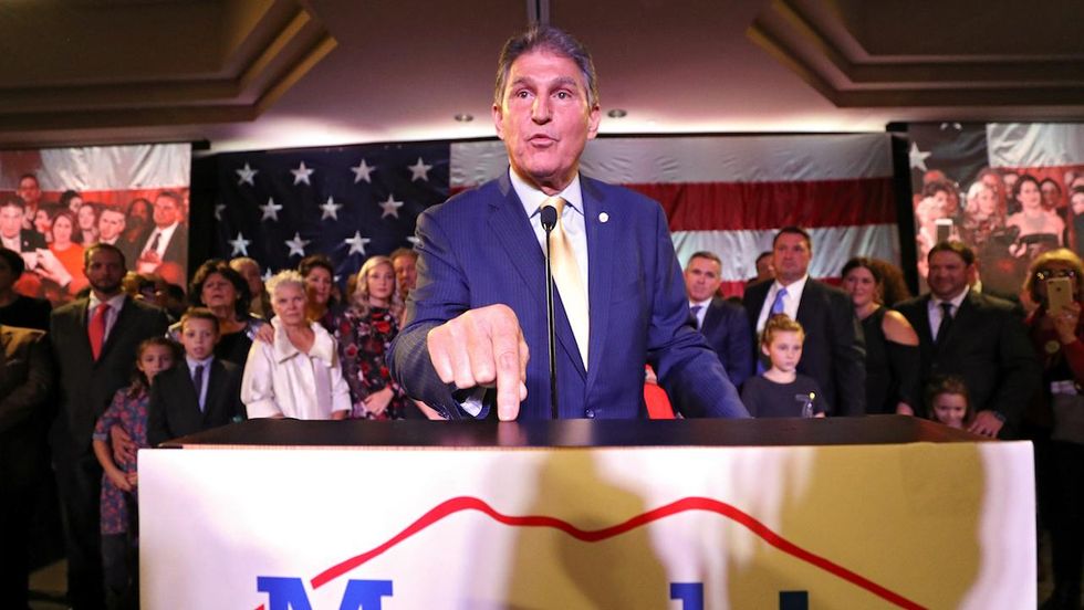 Democrat Joe Manchin tells supporters he was surprised by the race's national attention
