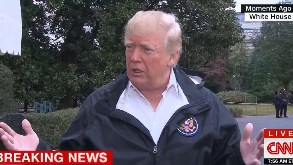 Trump talks to press as he leaves for California, trashes 'typical' NYT 'phony story' on Pence