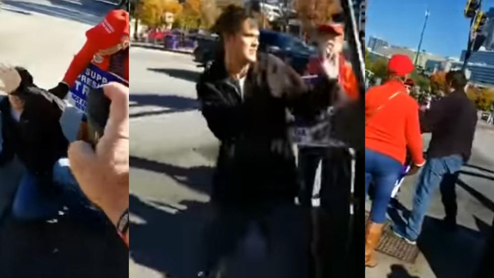 WATCH: Trump supporters 'attacked' during protest outside CNN