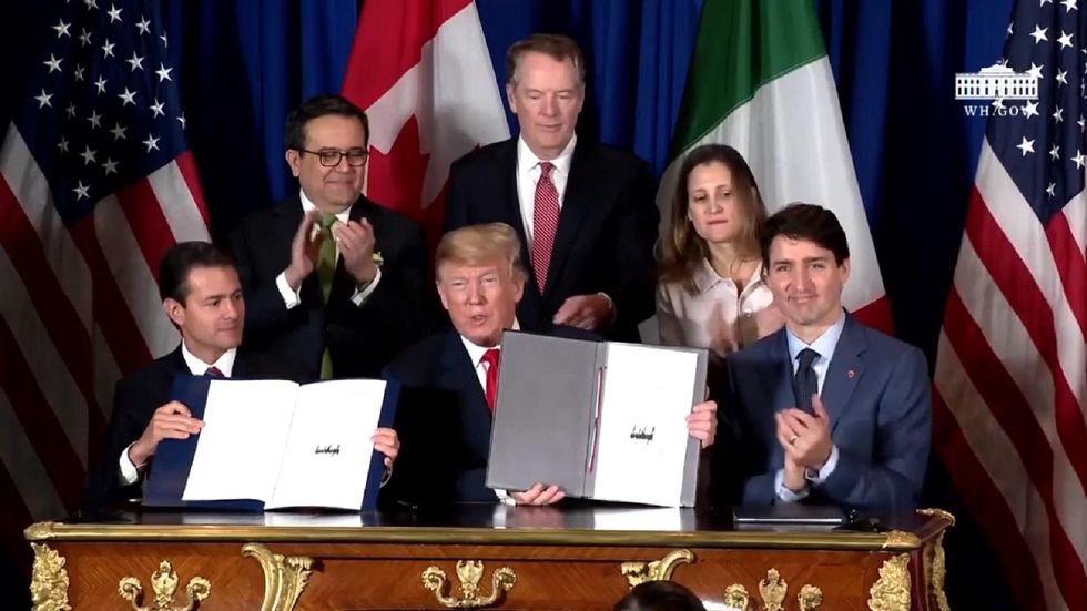 President Trump signs new trade deal with Canada and Mexico to replace NAFTA