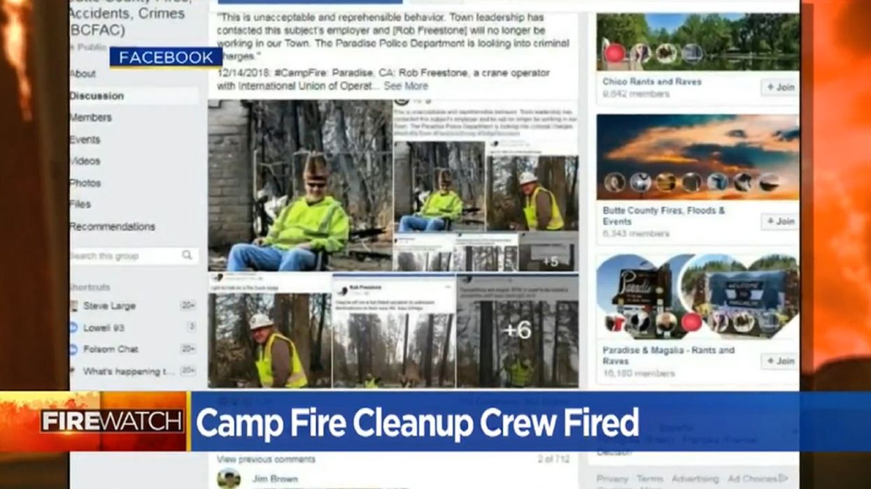 Camp Fire cleanup workers fired after staging 'abhorrent' photos mocking destroyed town of Paradise; criminal probe launched