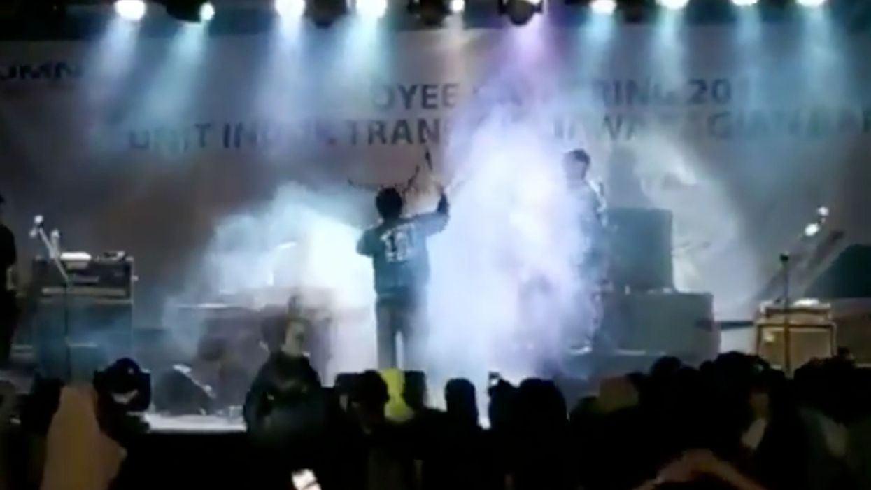 WATCH: Video shows the horrifying moment tsunami strikes concert after volcanic eruption