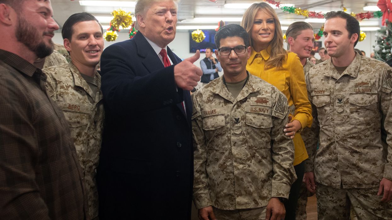 President Trump makes surprise Christmas visit to troops in Iraq