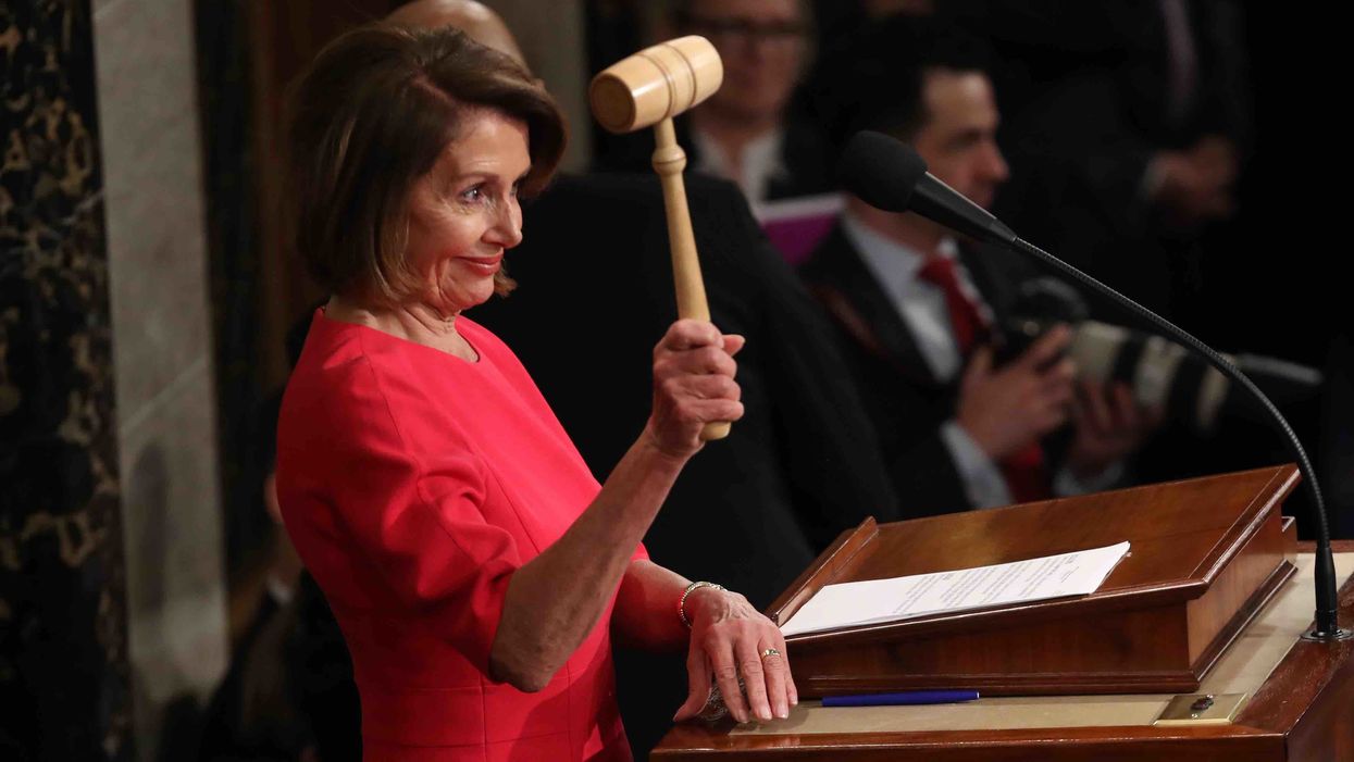 Nancy Pelosi re-elected speaker of the House. Alexandria Ocasio-Cortez caved, but a dozen Dems still voted against her.