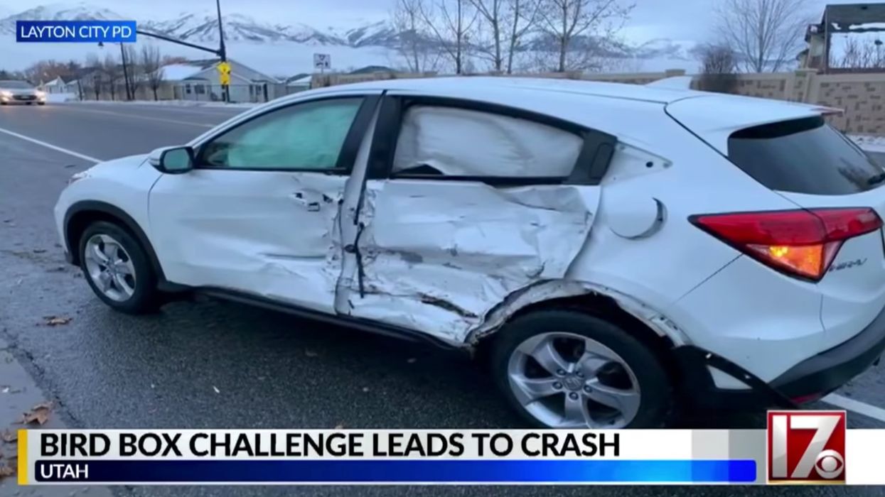 Utah teen crashes car while driving blindfolded during 'Bird Box' challenge