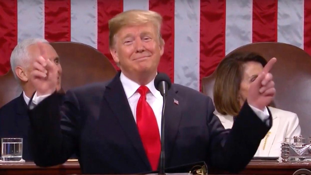 Someone interrupted Trump’s SOTU with a two-word exclamation — and he loved it