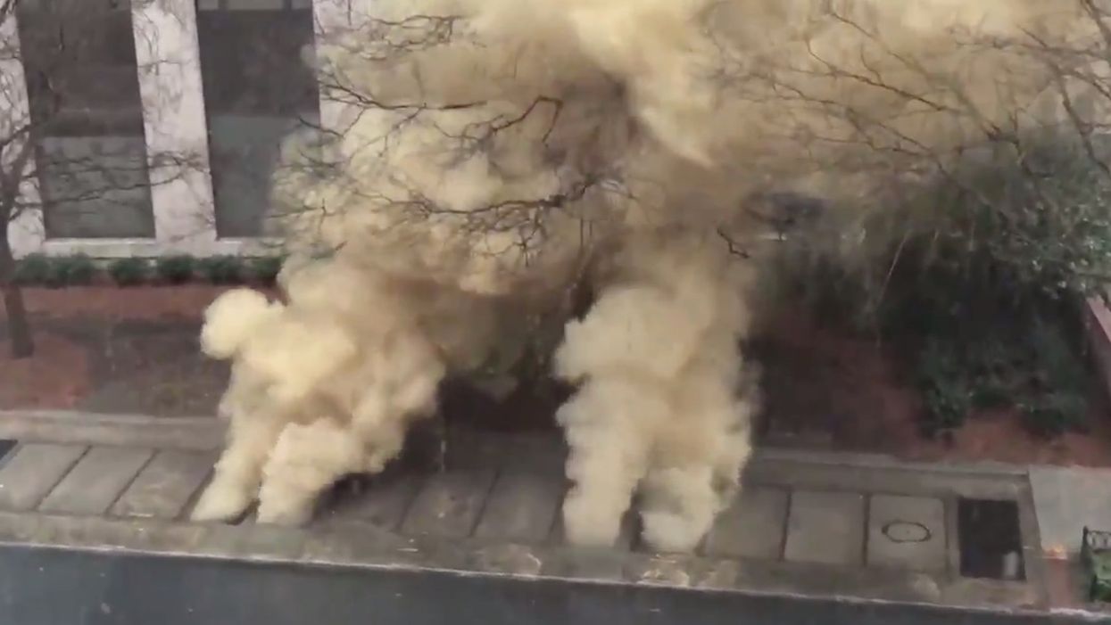 10 large explosions send smoke billowing into the Atlanta skyline
