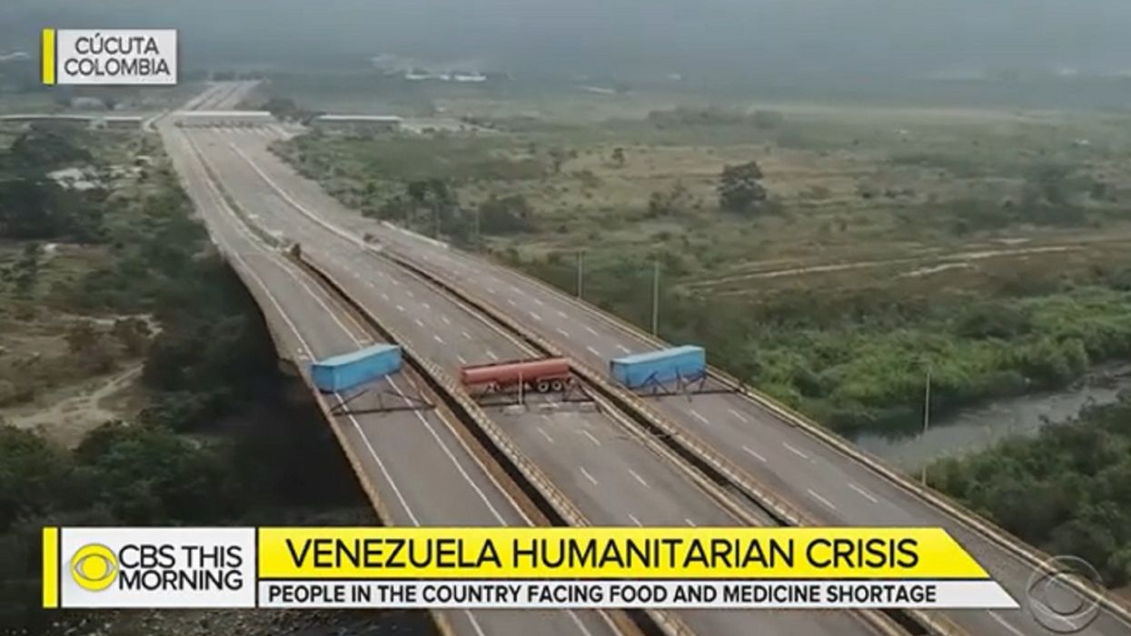 Venezuelan troops block border bridge to prevent delivery of aid to suffering citizens
